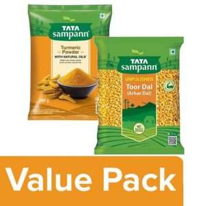 1214912 1 bb combo tata sampann 1kg toor dalarhar dal 200g pure turmeric powder