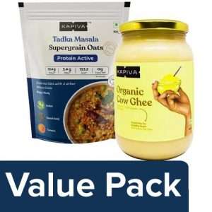 1215449 1 kapiva organic cow ghee 500 ml supergrain oats tadka masala 160 g