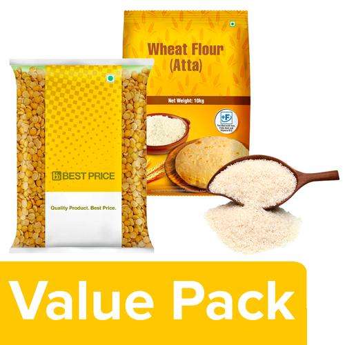 1216124 2 super saver sona masoori raw rice 10 kg wheat flour atta 10 kg toorarhar dal 1 kg