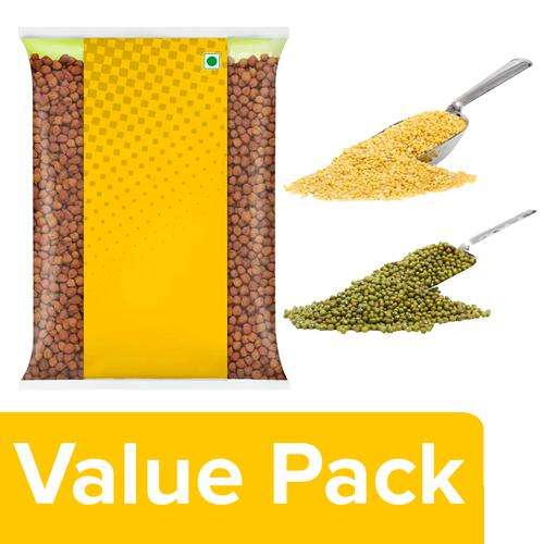 1216129 2 super saver brown chana 500 g moong dal 500 g green moong whole 500 g