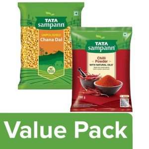 1214913 1 bb combo tata sampann unpolished chana dal 1 kg 200g red chilli