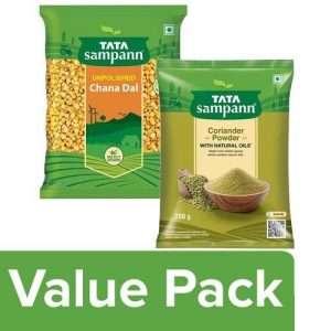 1214915 1 bb combo tata sampann unpolished chana dal 1 kg 200g coriander powder