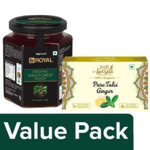 1220659 1 bb combo royal organic wild honey 500gindisecrets pure tulsi ginger 36g