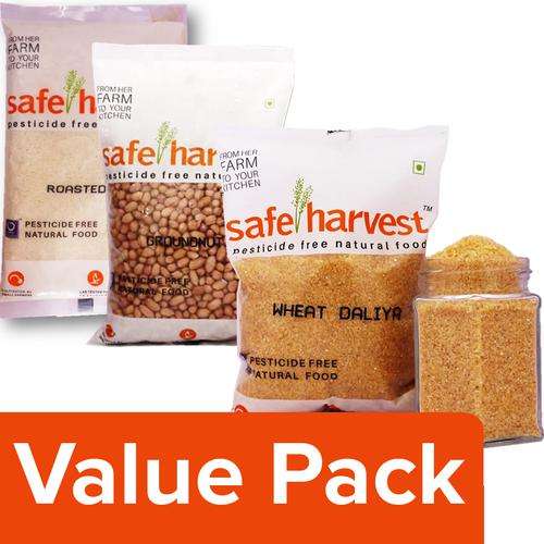 1220867 1 safe harvest roasted sooji 500 g groundnut 500 g wheat daliya 500 g